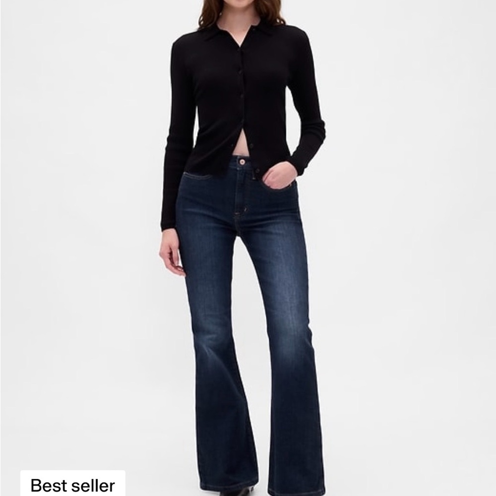 GAP 70’s high rise flare indigo wash